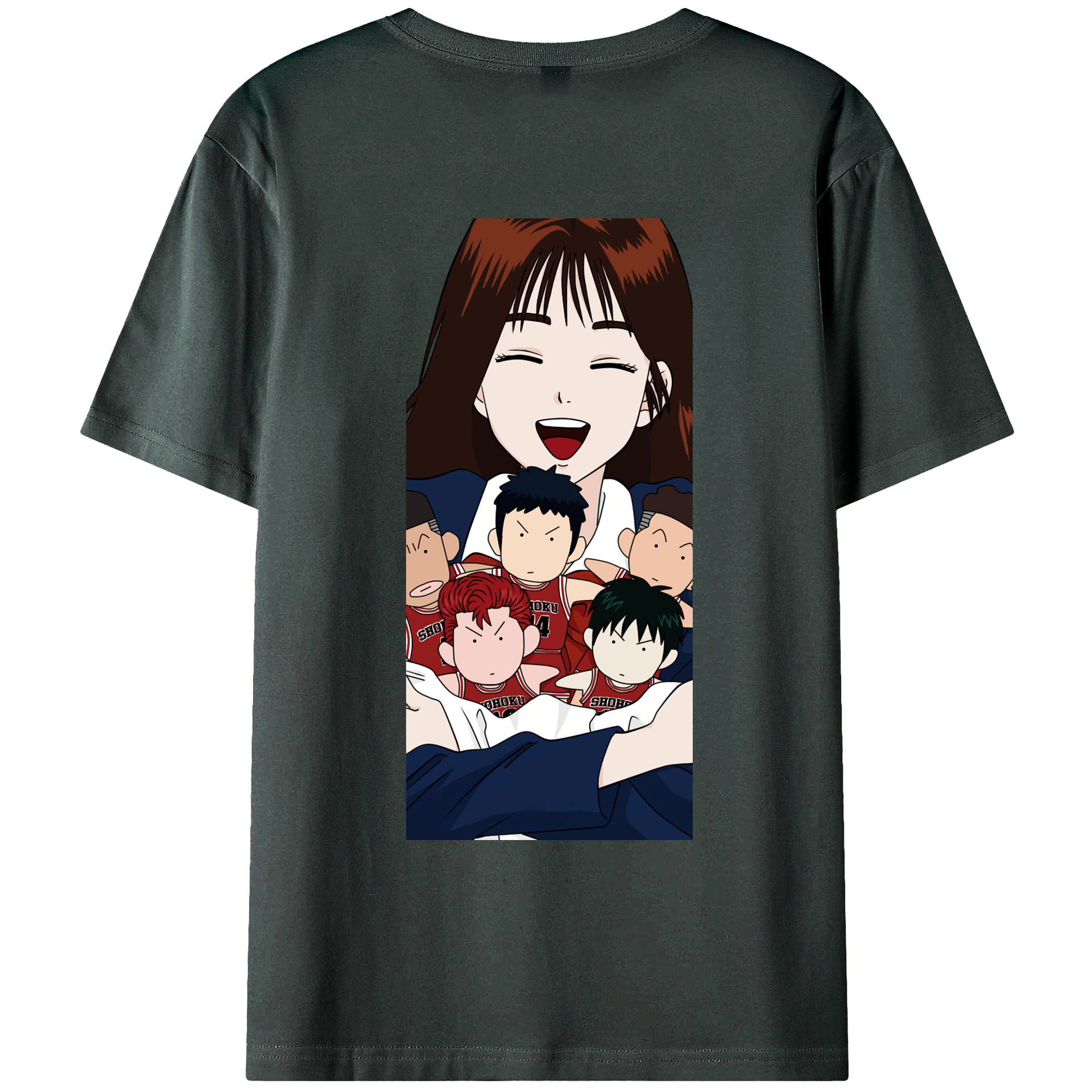 （画像用） SLAM DUNK／スラムダンク 綿100％ メンズ半袖Tシャツ（バックプリント） 通気性